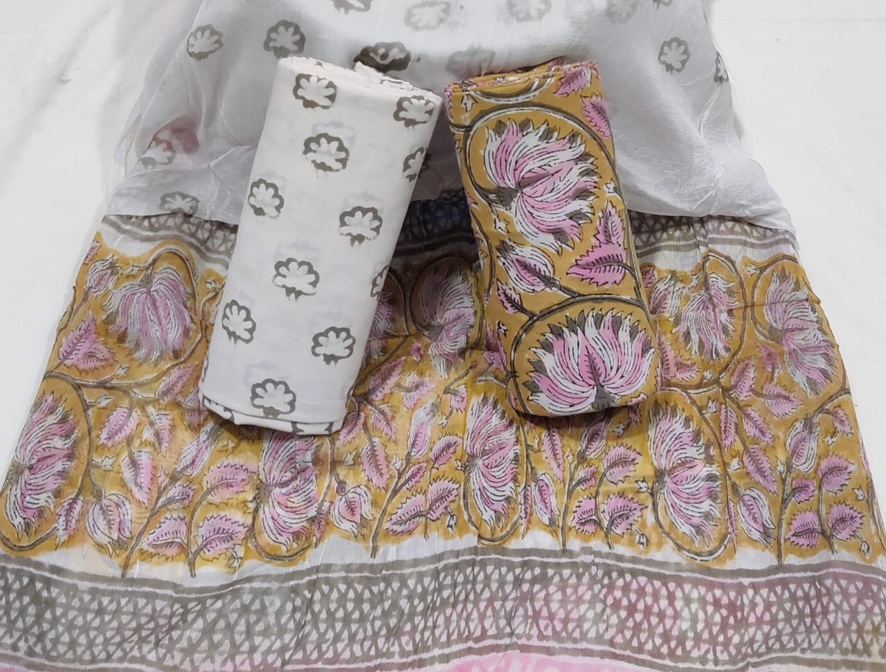 Floral Cotton Unstitched Suit