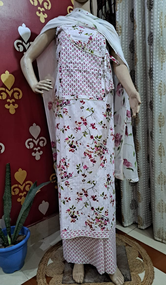 Festive Cotton Unstitched Suit