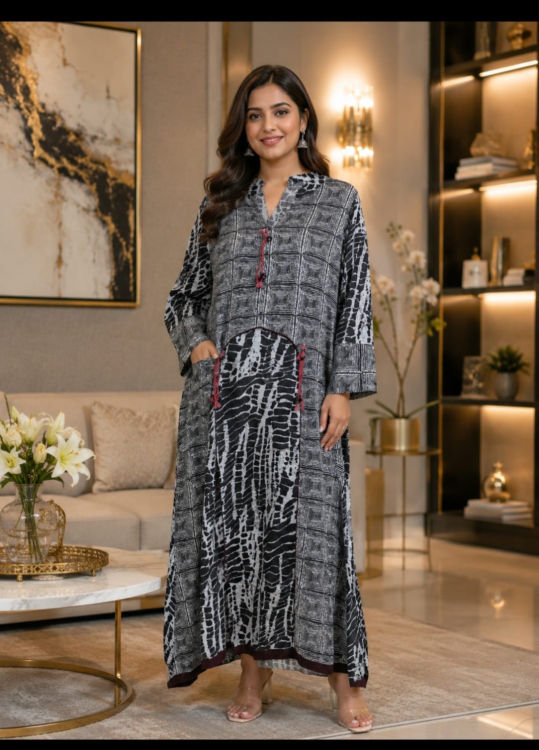 Ramaya Cotton A-line Kurta-Coffee colour (K126)