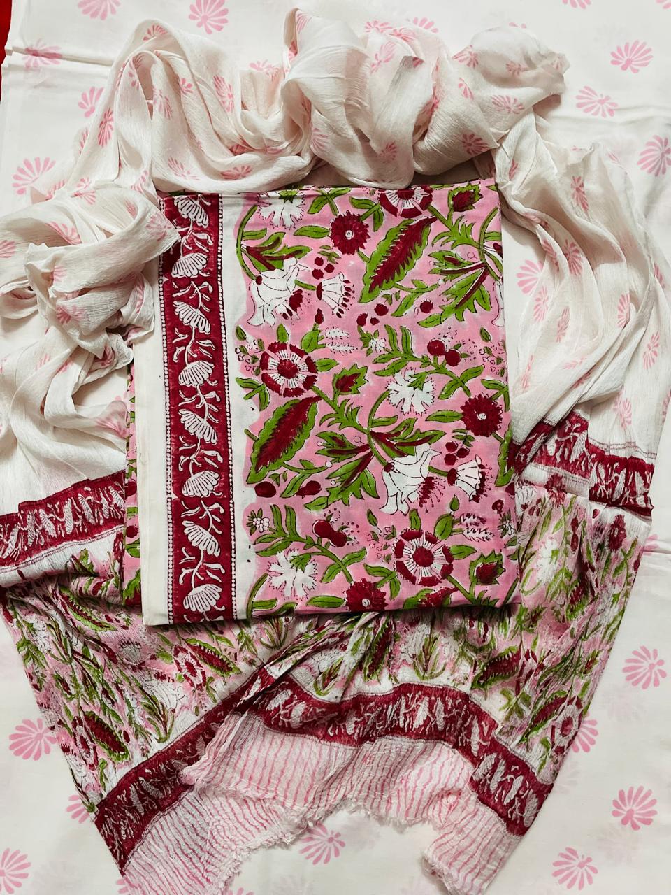 Floral Cotton Unstitched Suit