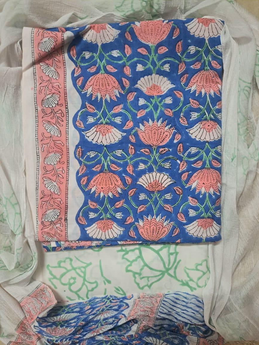 Floral Cotton Unstitched Suit