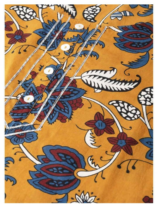 Kanak Cotton Straight Kurta-Mustard (K10-13)