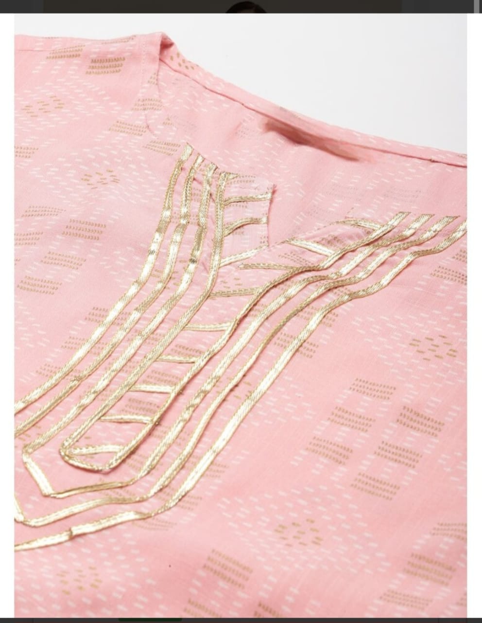 Kanak Cotton Straight Kurta-Peach