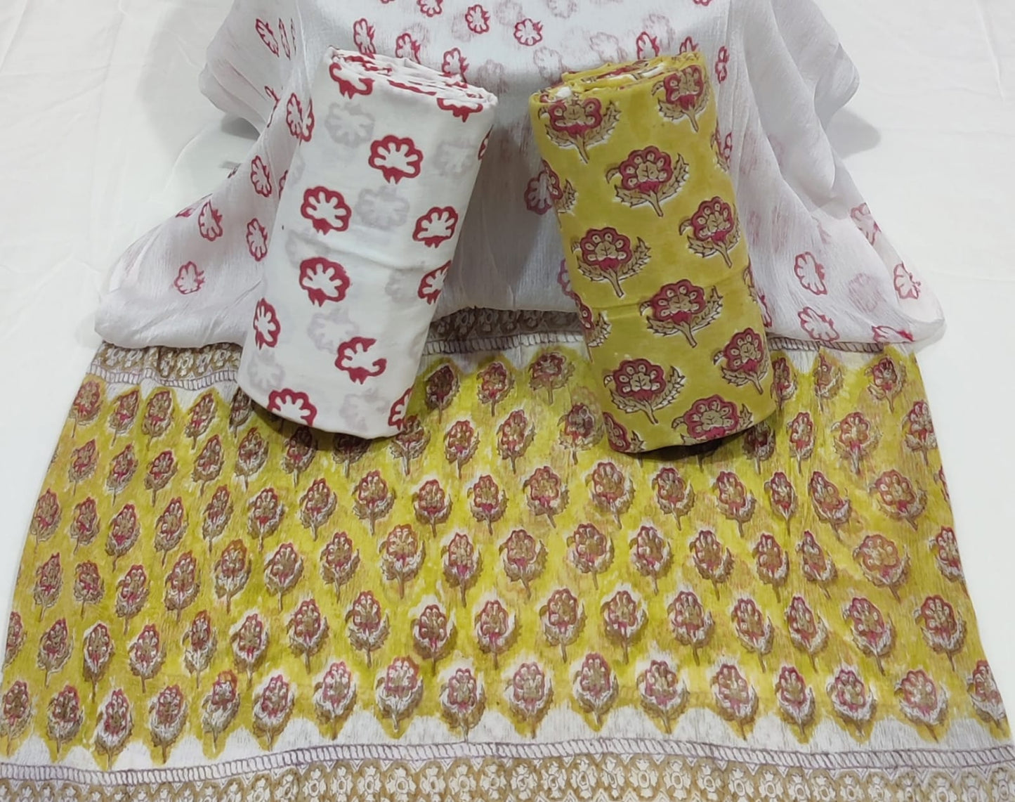 Handblock Cotton Unstitched Suit