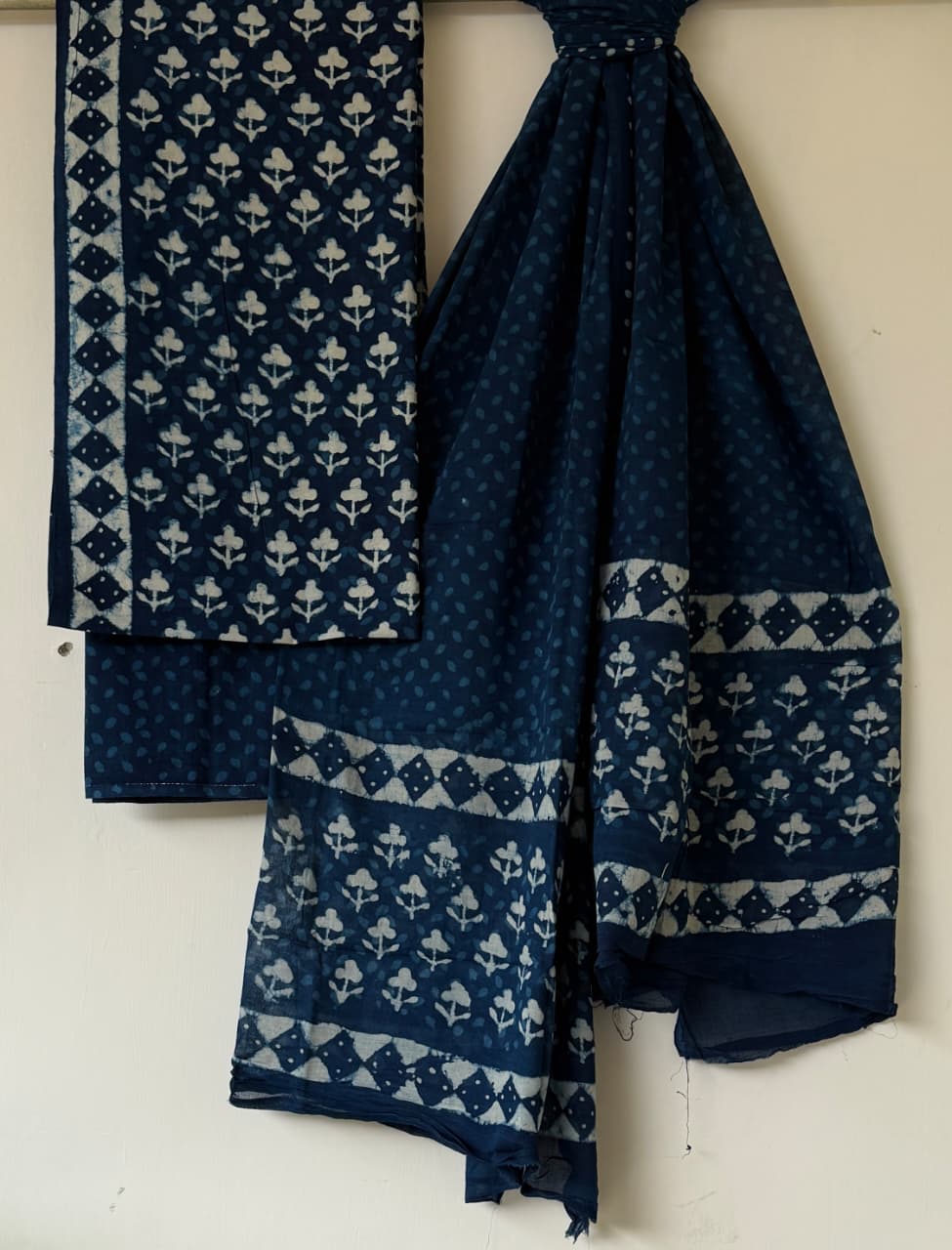 Handblock Cotton Unstitched suit