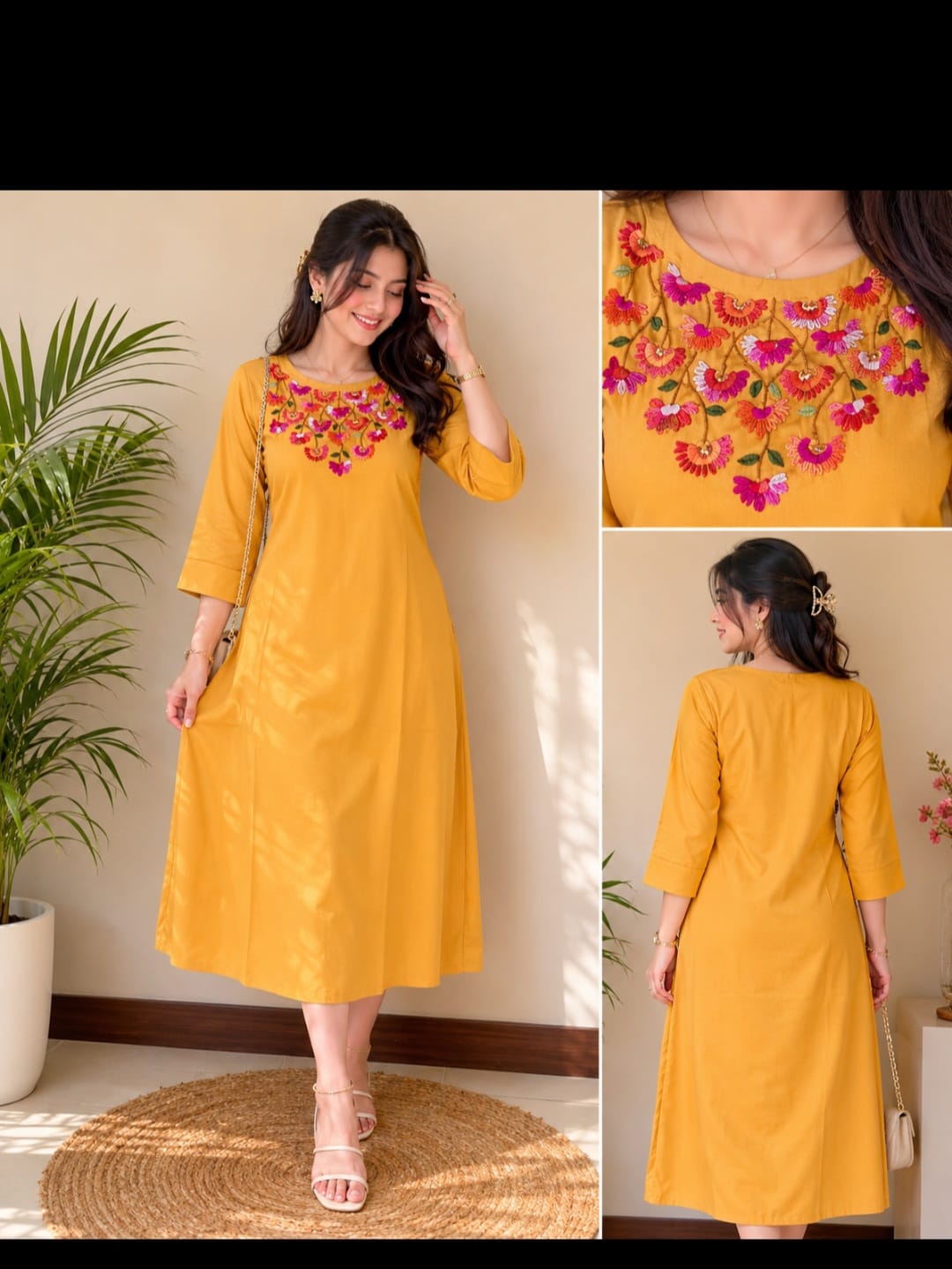 Kanak Cotton Straight Kurta-Mustard Yellow (K73/74)