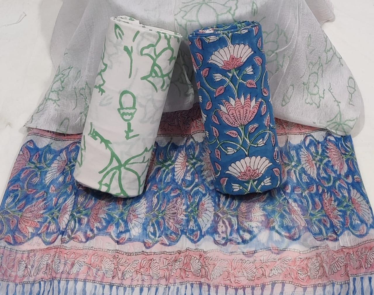 Floral Cotton Unstitched Suit