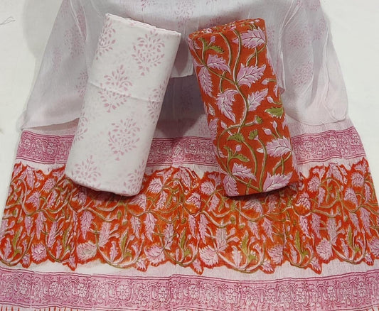 Floral Cotton Unstitched Suit