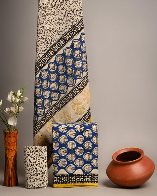 Handblock Cotton Unstitched suit