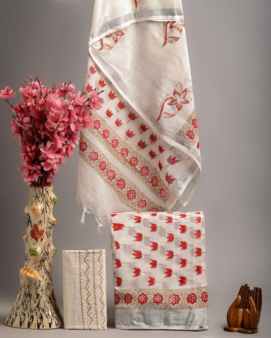 Linen Festivewear Unstitched suit