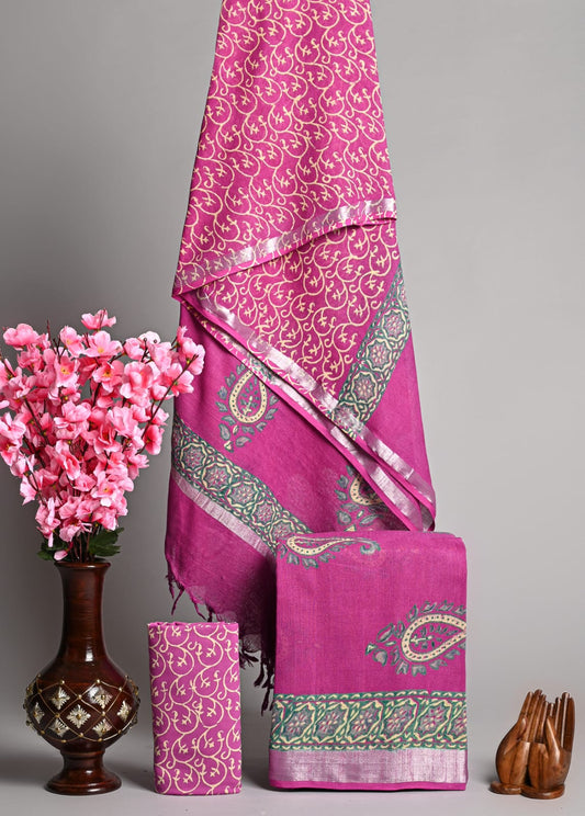 Linen Festivewear Unstitched suit