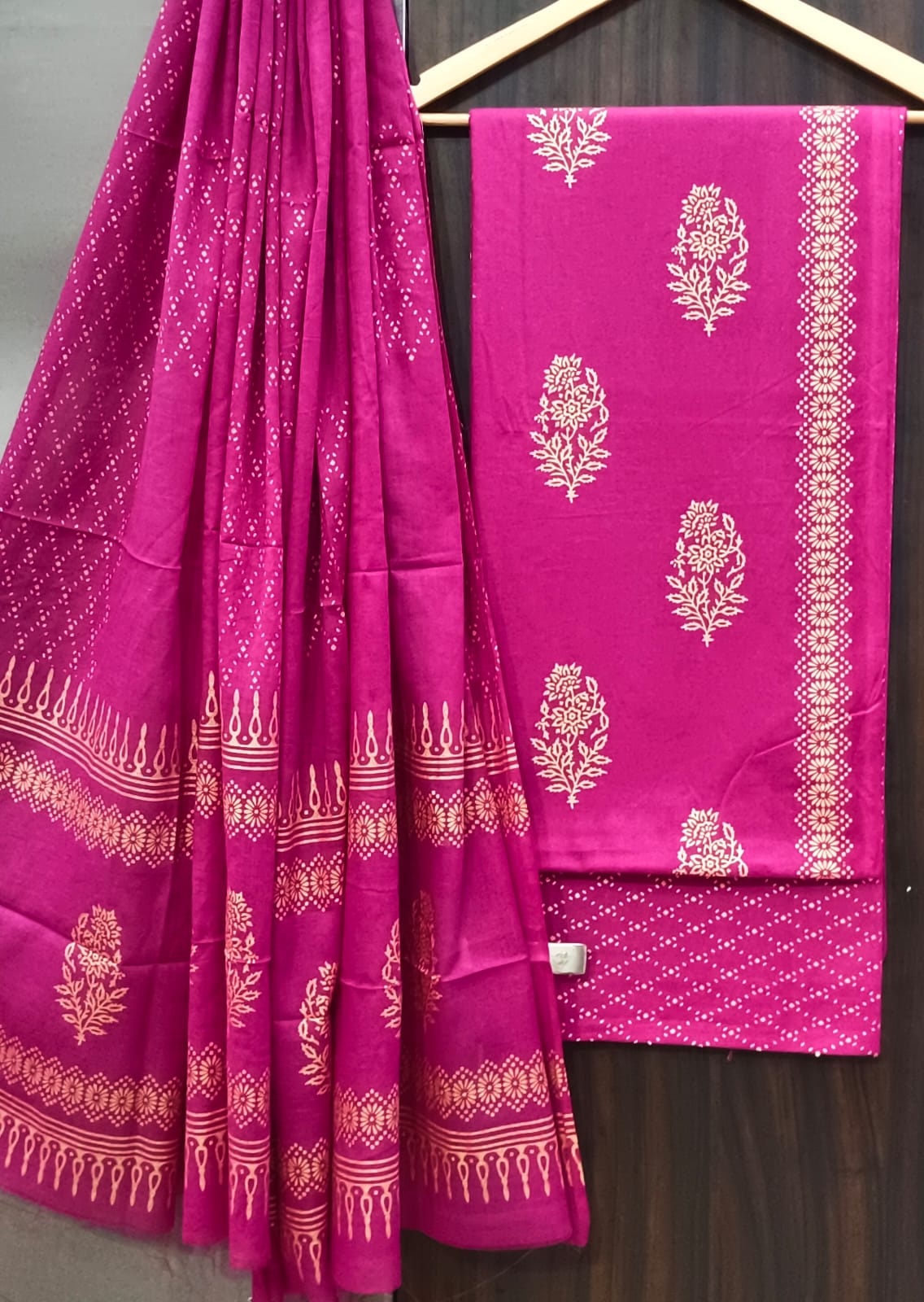 Handblock Cotton Unstitched suit