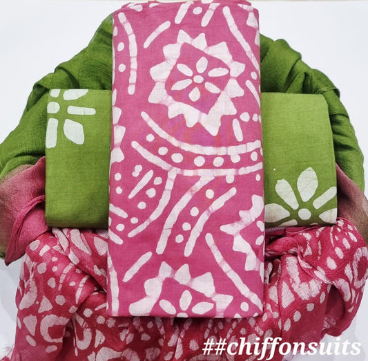 Batik Cotton Unstitched suit