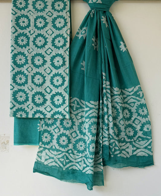 Handblock Cotton Unstitched suit