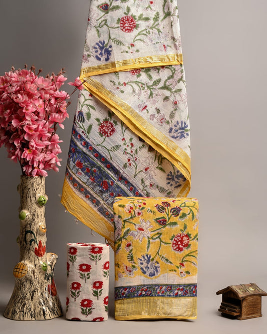 Linen Festivewear Unstitched suit