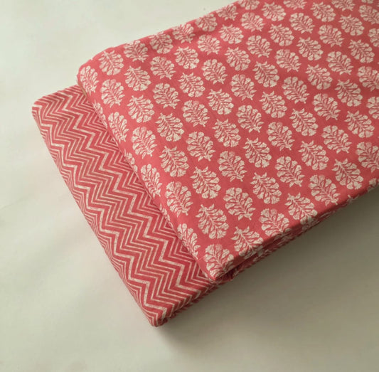 Handblock Cotton Unstitched suit