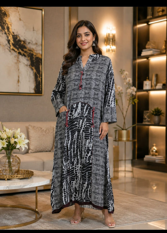 Ramaya Cotton A-line Kurta-Coffee colour (K126)
