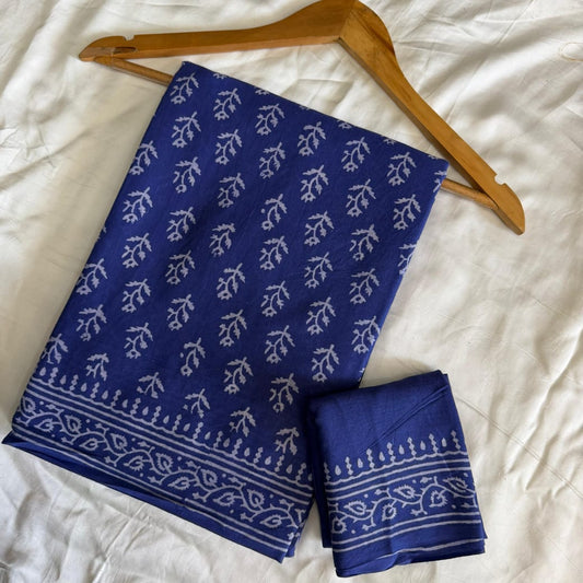 Mulmul Cotton Sari-Blue (ST06sari)