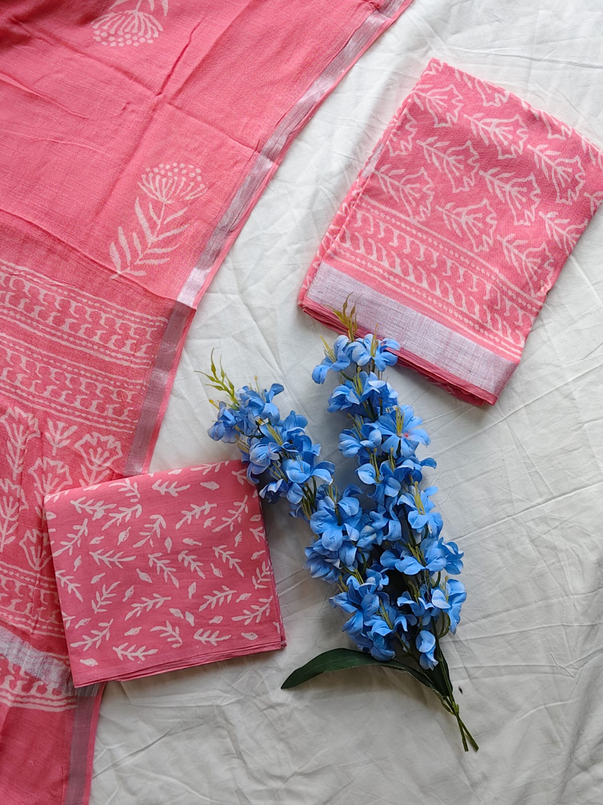 Linen Festivewear Unstitched suit-Peach (ST07linen)