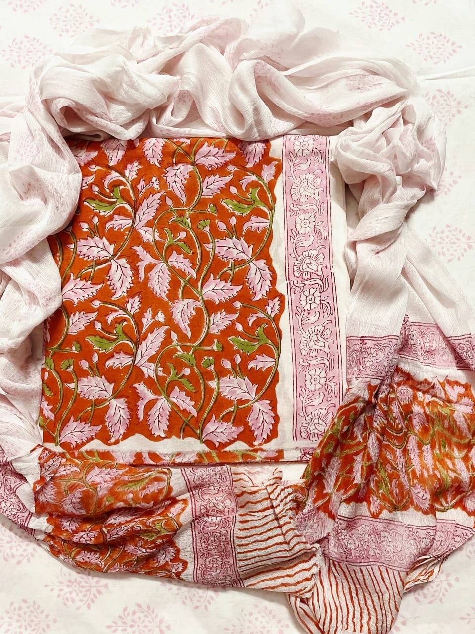 Floral Cotton Unstitched Suit