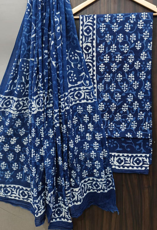 Handblock Cotton Unstitched suit