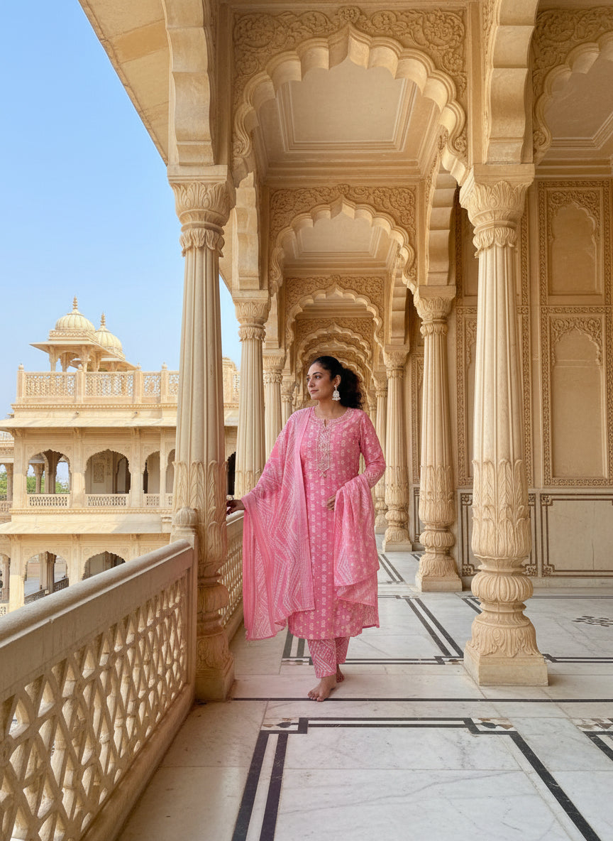 Prerna 3pc Suit Set-Pink