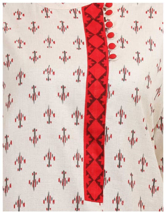 Kanak Cotton Straight Kurta-Off White