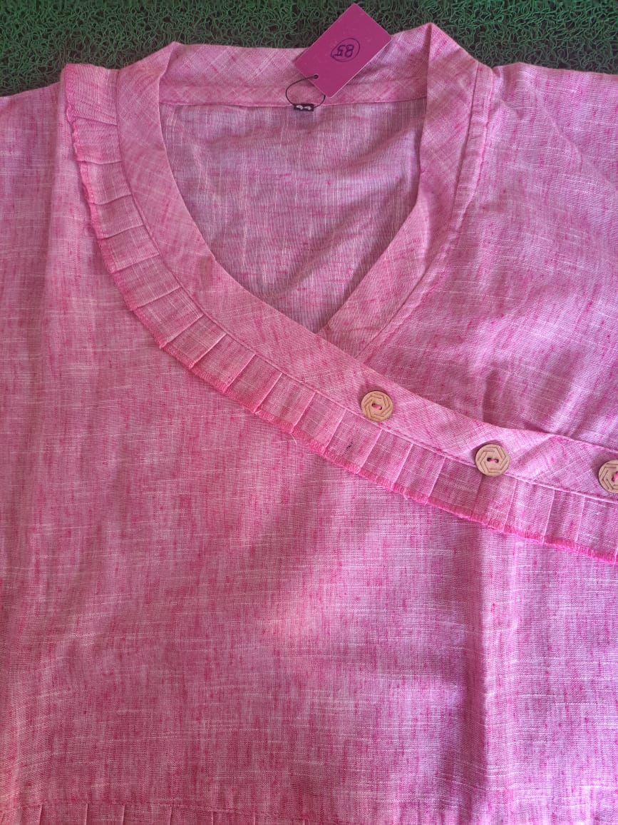 Ikshita Cotton Straight Kurta-Pink