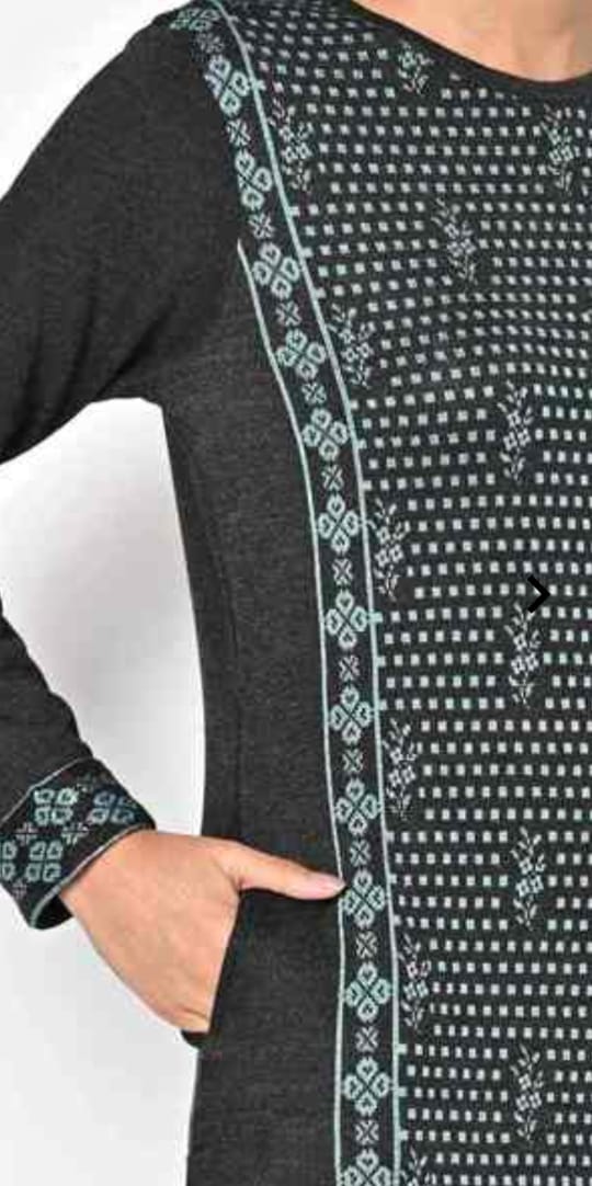 Shama Woolen Kurti-Dark Grey