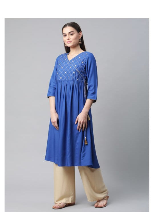 Nirali Frock Kurti-Blue