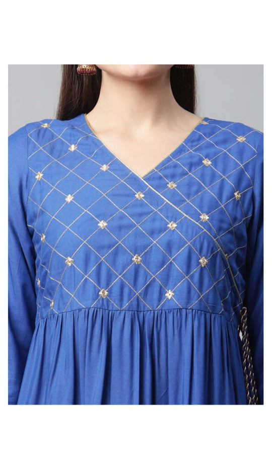 Nirali Frock Kurti-Blue