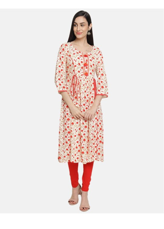Nirali Frock Kurti-White