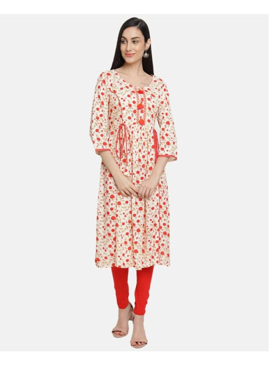 Nirali Frock Kurti-White