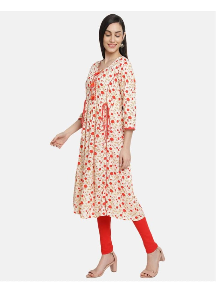 Nirali Frock Kurti-White
