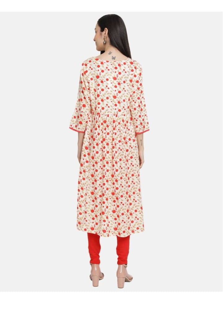 Nirali Frock Kurti-White