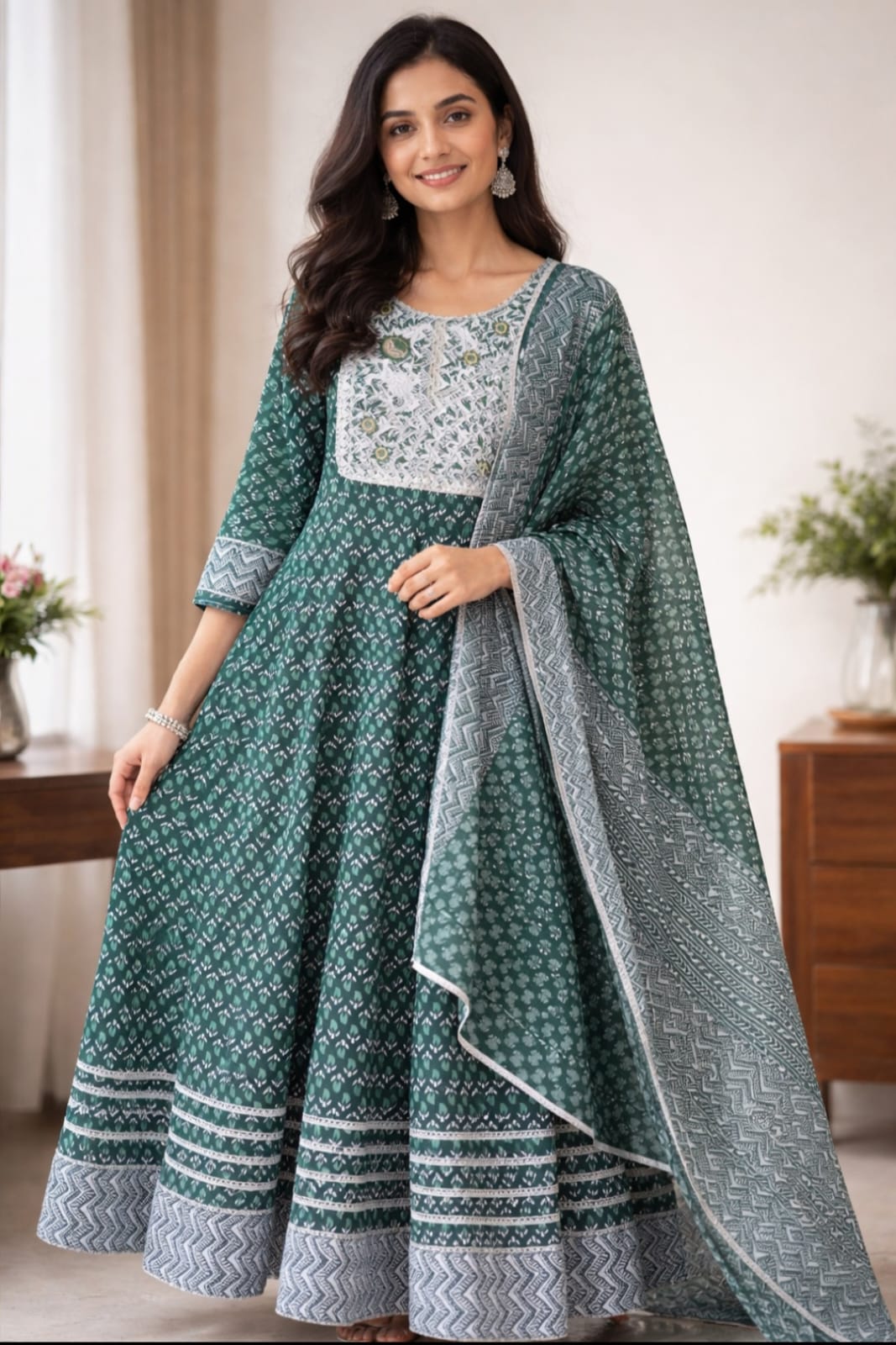 Avantika Anarkali Suit Set-Green